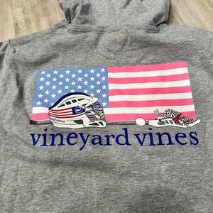 Vineyard Vines Patriotic Lacrosse Hooded Tee Shirt